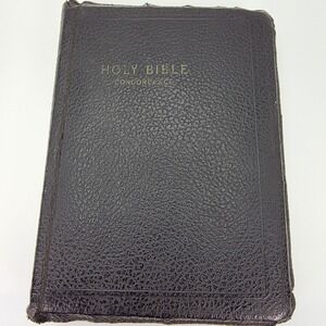 Holy Bible KJV OS Black Red Letter Edition Zipper‎ Cross Charm World Publishing